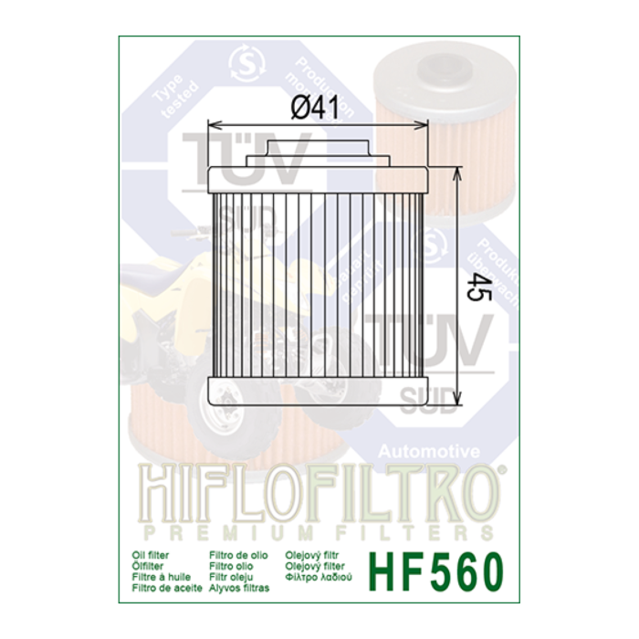 Filtro Olio Hiflo Hf560 Can-am 450 09