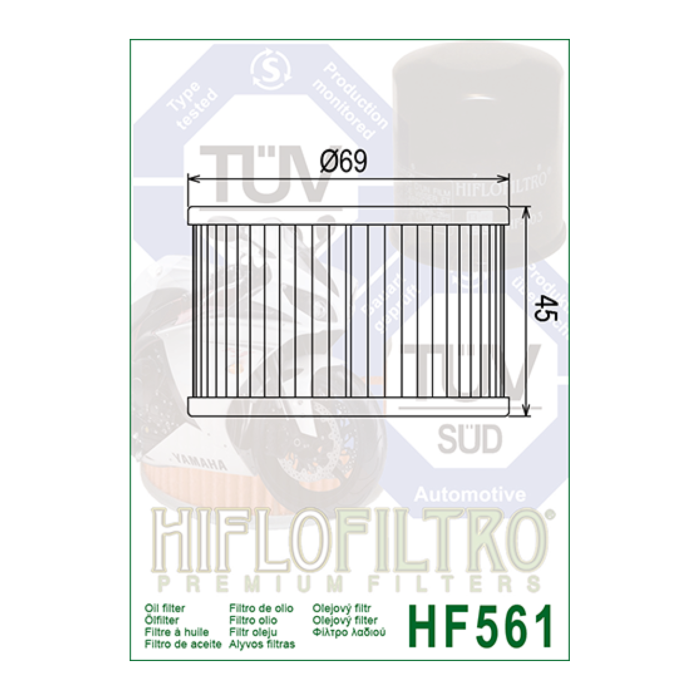 Filtro Olio Hiflo Hf561 Kymco Venox 250