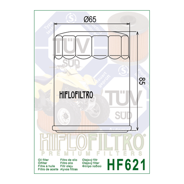 Filtro Olio Hiflo Hf621 Arctic Cat 650