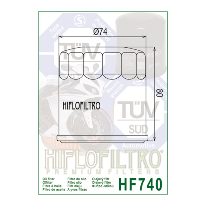 Filtro Olio Hiflo Hf740 Yamaha Motori Marini