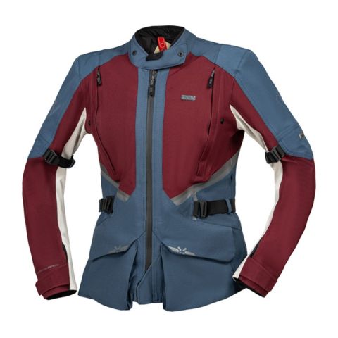 Giacca Donna Con Membrana Laminata Ixs Tourster-stx 1.0 Rosso Scuro-blu-grig