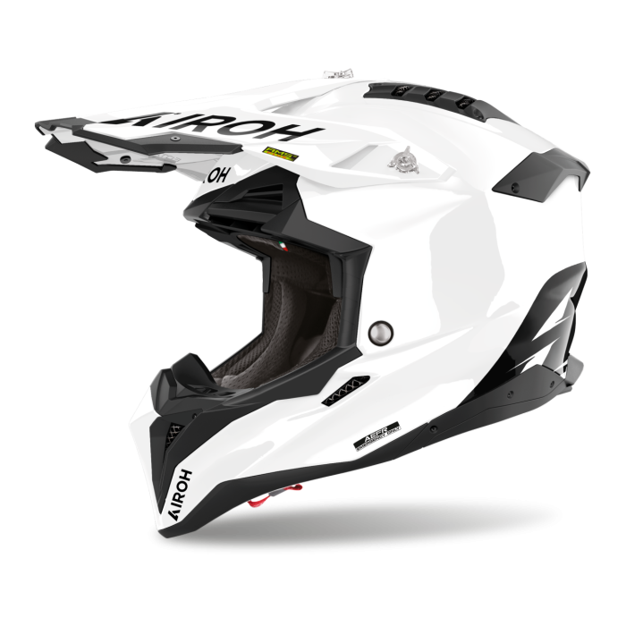 Casco AirohAviator 3 Fim Color White Gloss
