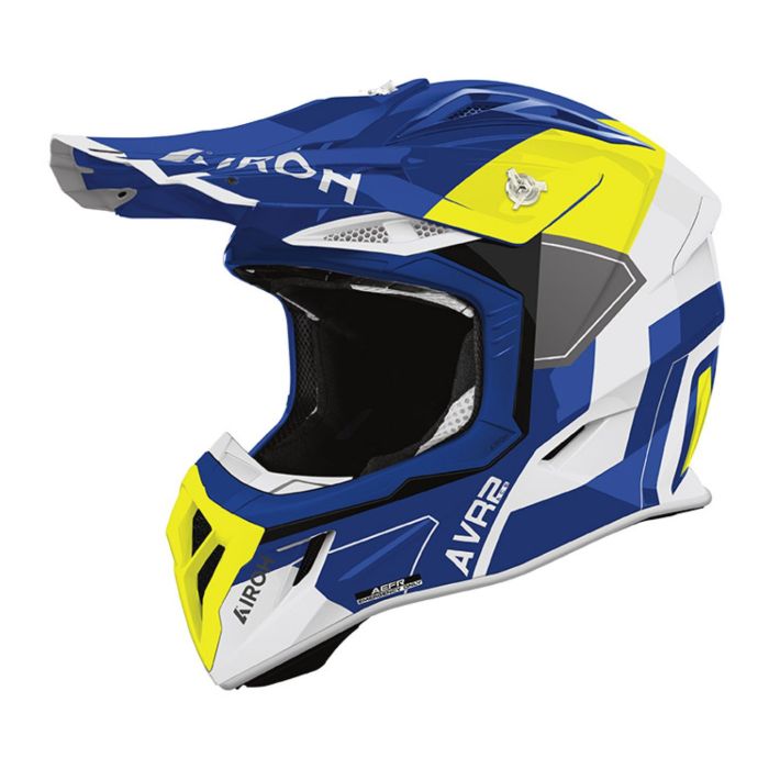 Casco AirohAviator Ace 2 Shield Blue/yellow