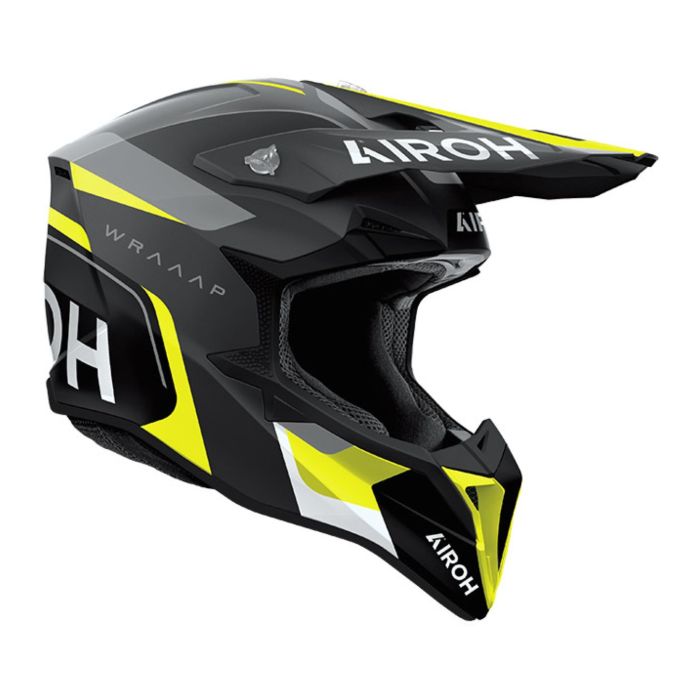 Casco AirohWraaap Conquer Yellow Matt