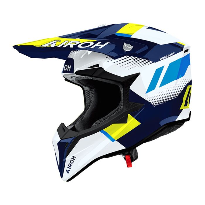 Casco AirohWraaap Vision Yellow/blue Gloss