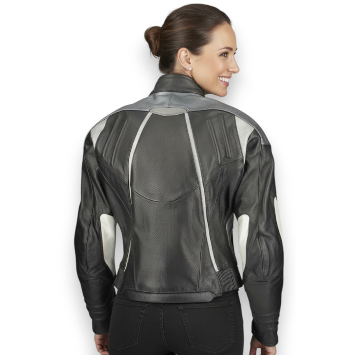 Leather Jacket Woman Rev'it Viper Grey Fant