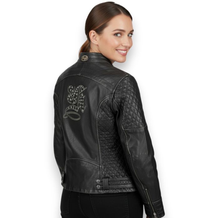 Women's Jacket In Soft Leather Held Asphalt Queen Black