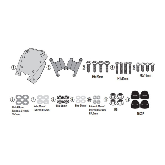 Kit Attac. Cupolino Kawasaki Z900 (2025) Givi A4137a