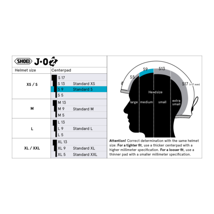Shoei J-o2 Center Pad S9