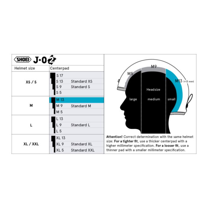 Shoei J-o2 Center Pad M13