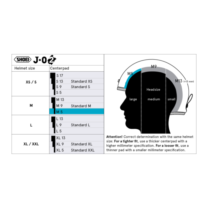 Shoei J-o2 Center Pad M5