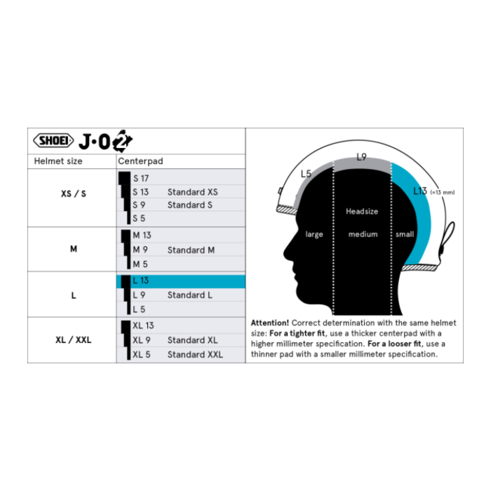 Shoei J-o2 Center Pad L13