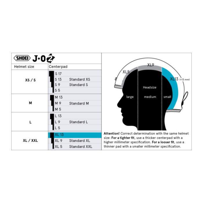 Shoei J-o2 Center Pad Xl13