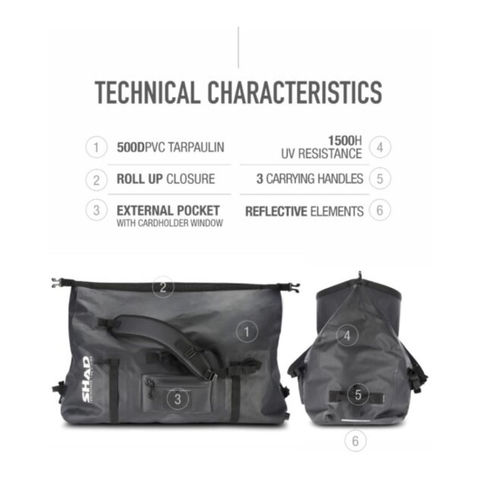 Shad Sw80 Borsa Posteriore Impermeabile 80l