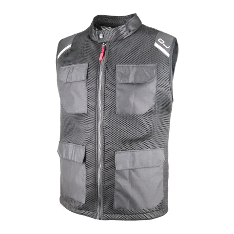 Chaleco multibolsillo perforado Oj chaleco Penta. Negro