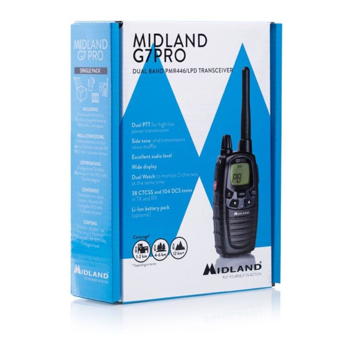 Midland G7pro 1radio+1caricatore Muro+4 Batterie 1800mah