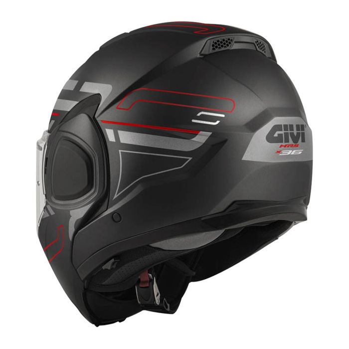 Casco GiviReversibile X36 Vertigo Nero Opaco Rosso