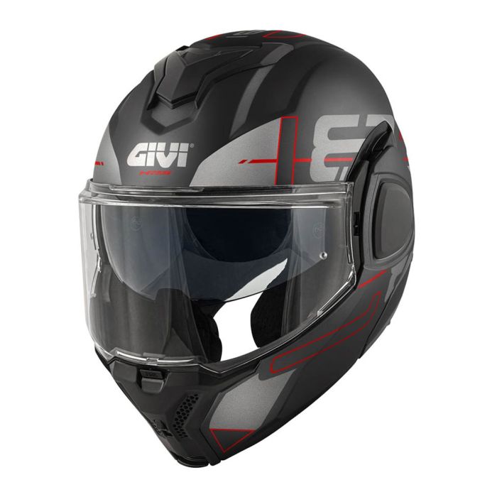 Casco GiviReversibile X36 Vertigo Nero Opaco Rosso