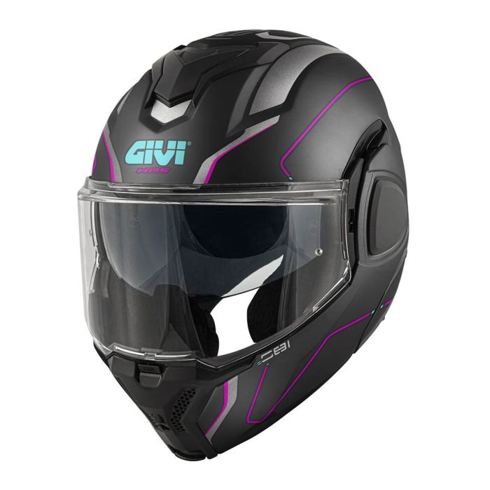Casco Givi Reversibile X36 Pulse Nero Opaco Argento F