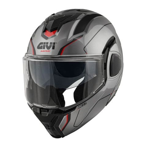 Casco Givi Reversibile X36 Pulse Titanio Nero Rosso