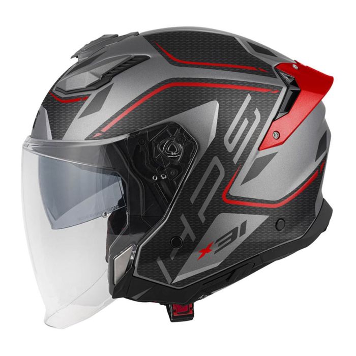 Casco Givi Jet Abs X31f Graphic Impact Titanio Nero Rosso