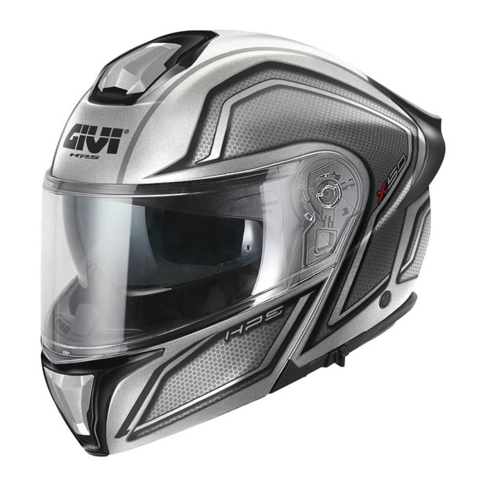 Casco Modulare Givi X50 Hologram Argento Nero Titanio