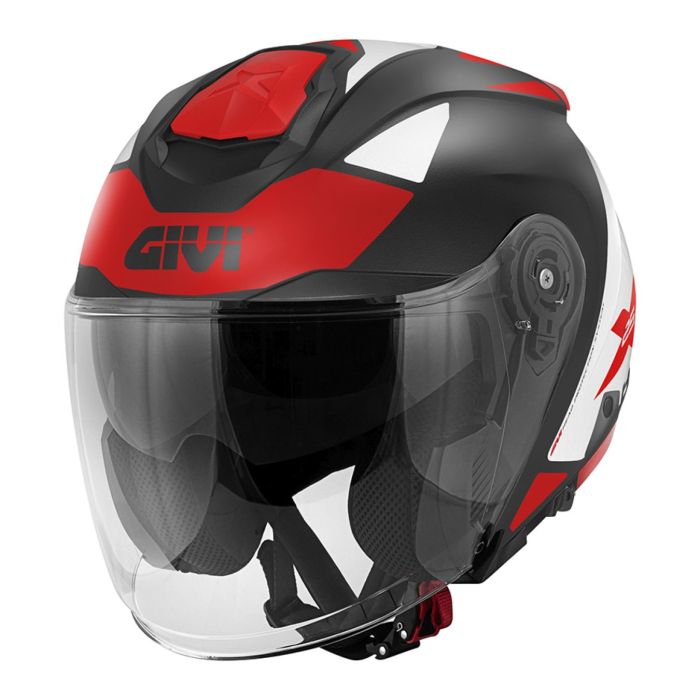 Casco Jet Givi X25 Target Nero Bianco Rosso