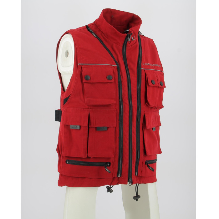ojspwj11.r-hd-0002.jpg| GILET OJ TRANSFORMER 2 in 1 TRAFORATO MULTITASCHE  ROSSO
