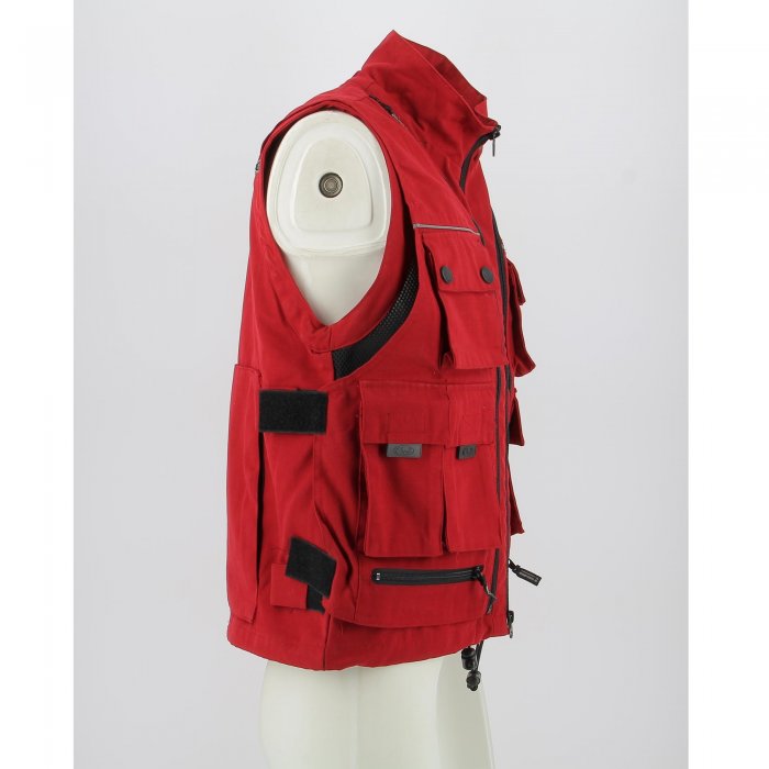 ojspwj11.r-hd-0005.jpg| GILET OJ TRANSFORMER 2 in 1 TRAFORATO MULTITASCHE  ROSSO