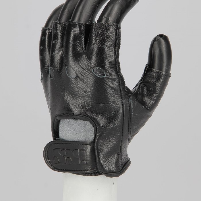 Leather Glove Half Fingers Ixs Easy Black