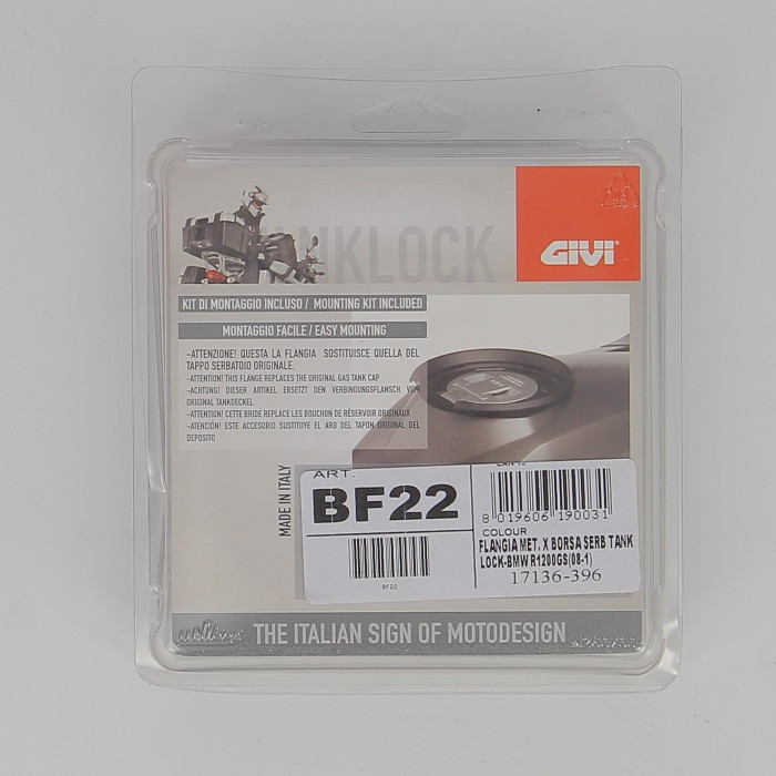 gibf22-0001.jpg| FLANGIA GIVI BF22 X BORSA SERB TANK LOCK-BMW R1200GS(08-12)