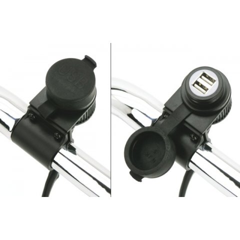 ZO390049.jpg| DOPPIA PRESA USB UNIVERSALE DA MANUBRIO  5V 2A