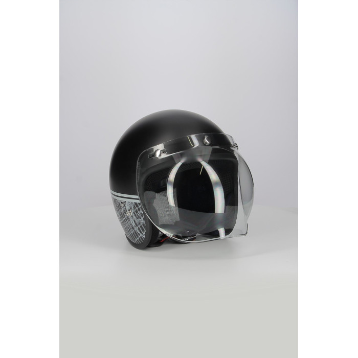 Casco Jet Fibra Motocubo Miami Vis Bolla Humans Nero Opaco
