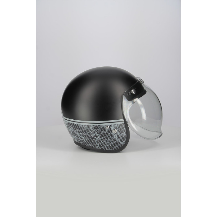 Casco Jet Fibra Motocubo Miami Vis Bolla Humans Nero Opaco