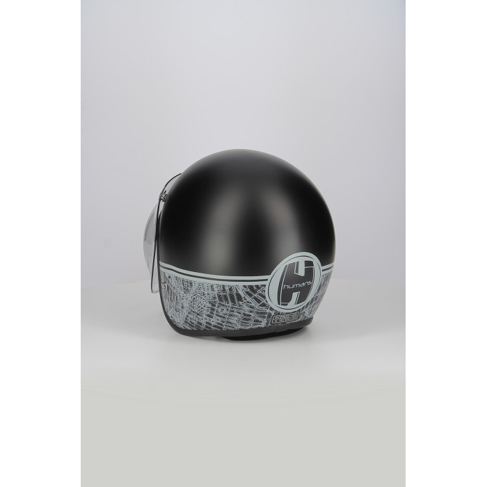 Casco Jet Fibra Motocubo Miami Vis Bolla Humans Nero Opaco