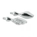 Coppia Frecce Cromate Mod Storm Led Vetro Bianco