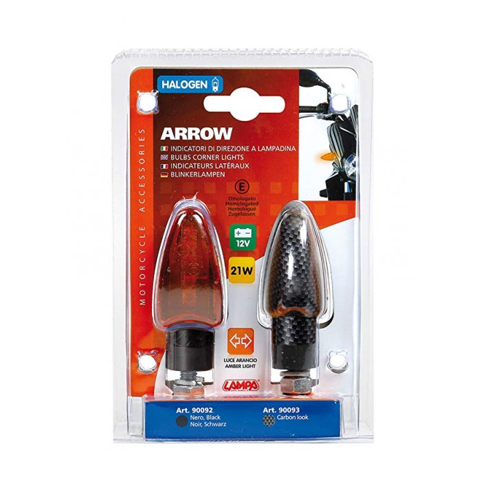 Coppia Frecce Lampa Carbon Arrow Vetro Arancio