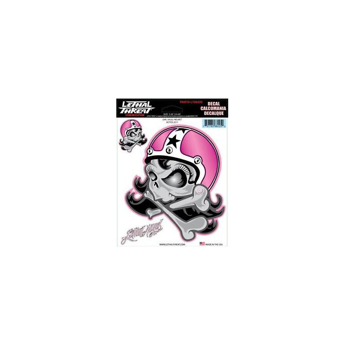 Bike Tattoos Lethal Threat Girl Skull Helmet