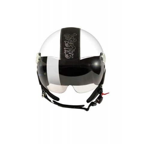 Casco New Max Posh Con Swarovski Bianco Lucido Alcant