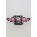 Patch Ricamata Lethal Threat Pink Iron Cross