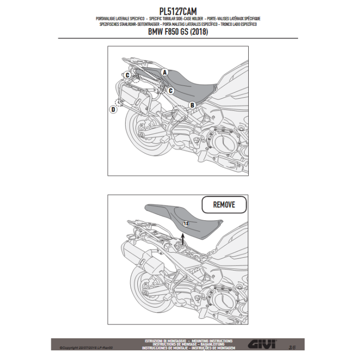 Givi Portav.lat. Bmw F850gs 2018 Per Outback