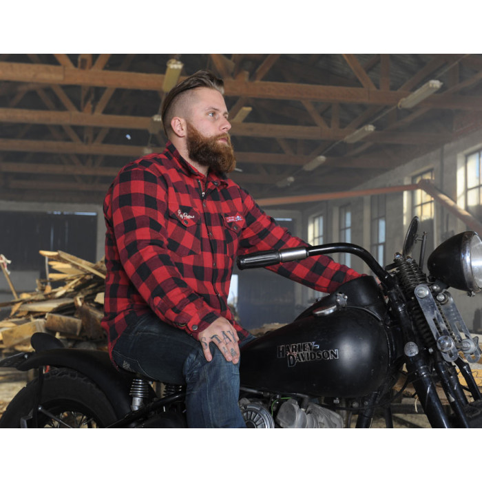 Camicia Tecnica Con Kevlar Rusty Pistons Bixby Rosso Fant