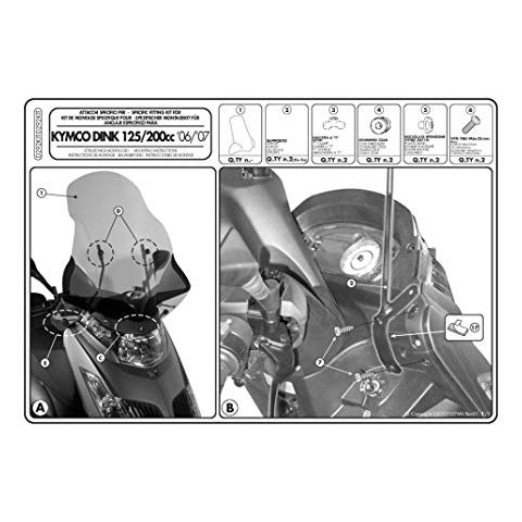 Kit Attacchi Schermo Givi Kymco Dink 50-125-200 06/11 Nd