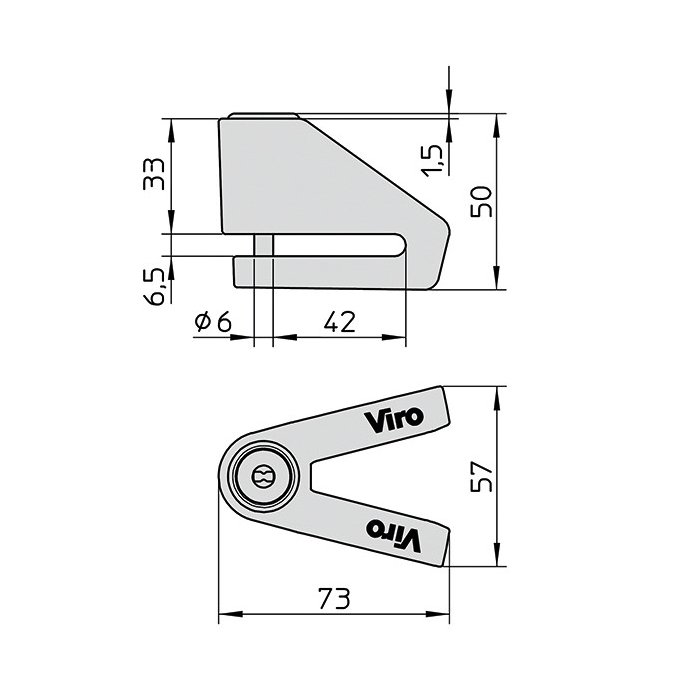 Blocca Disco Viro New Hardened 6 Mm