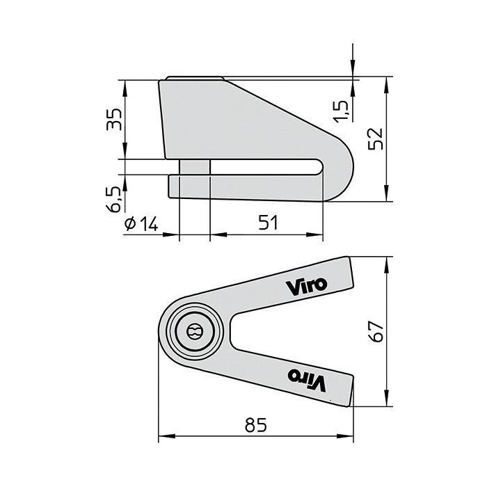 Blocca Disco Viro New Hardened 14 Mm