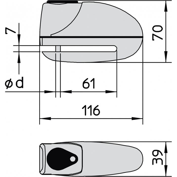 Blocca Disco Sonoro Viro Echo 5,5 Mm Giallo