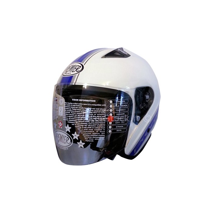 Casco Premier Jt3 Jet In Fibra Bianco Blu