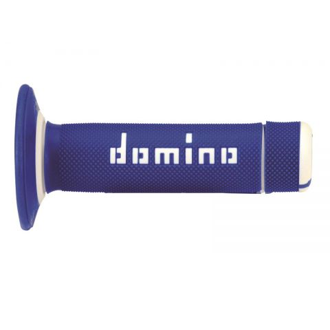 Poignées Domino A020 Off Road 118mm Bleu Blanc