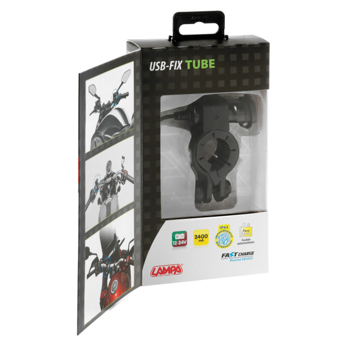 Presa Usb Da Moto Con Fissaggio A Manubrio, 2400ma Ricarica Veloce Lampa