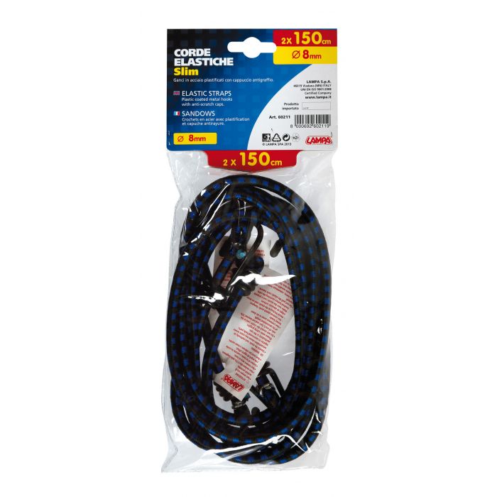 Coppia Corde Elastiche Cm.150 Slim 8mm Lampa 60211